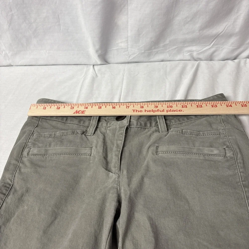 Loft Skinny Ankle Pants Womens 00 Green Khaki Flat Front Chino Modern Marisa